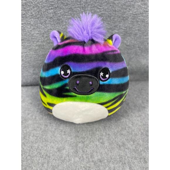 Kellytoy Original Squishmallow SAFIYAH‎ Rainbow Zebra Colorful 6" Tall - Picture 1 of 5